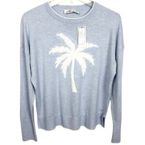 Vineyard Vines Palm Tree Intarsia Sweater Jake Blue Heather Crewneck Size Small